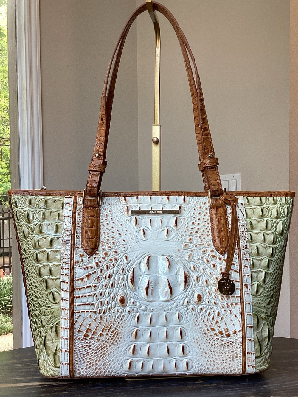 Brahmin Medium Asher Fern Williamette Leather Tote Bag